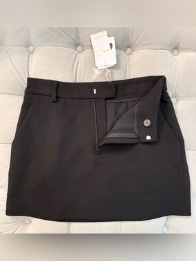 Commense Black Skirt with Tag Detail